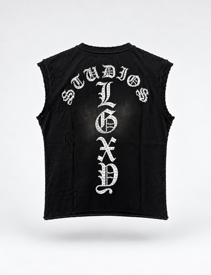 Black Mötely Crüe T-shirt by Legaxy Studios featuring band logo graphic on front, casual fit, and soft cotton fabric.