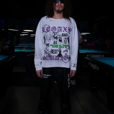 Black long-sleeve T-shirt from Legaxy Studios with "As Bad As The Rest" graphic design on the front.