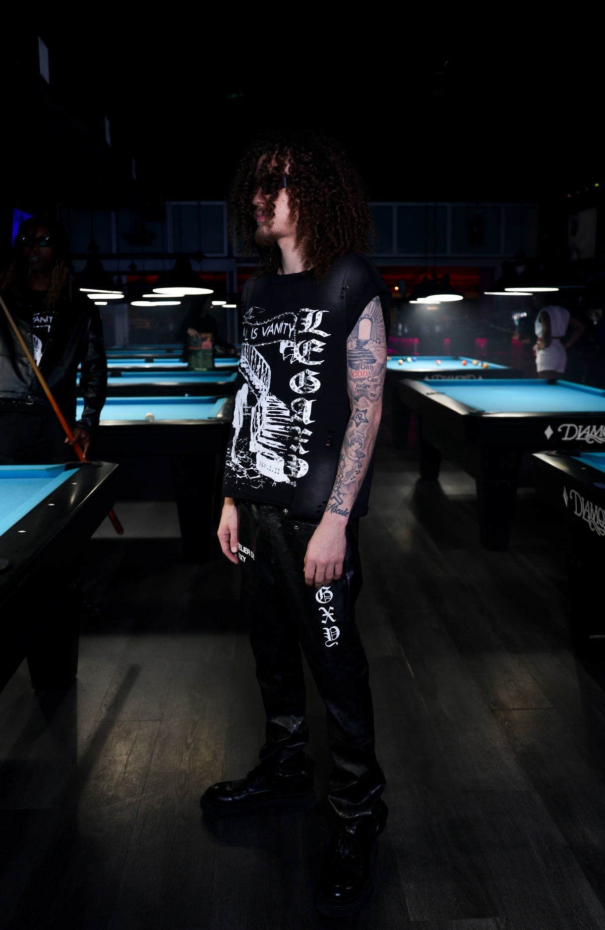 All Is Vanity T-shirt by Legaxy Studios featuring a stylish design on a casual black cotton tee.