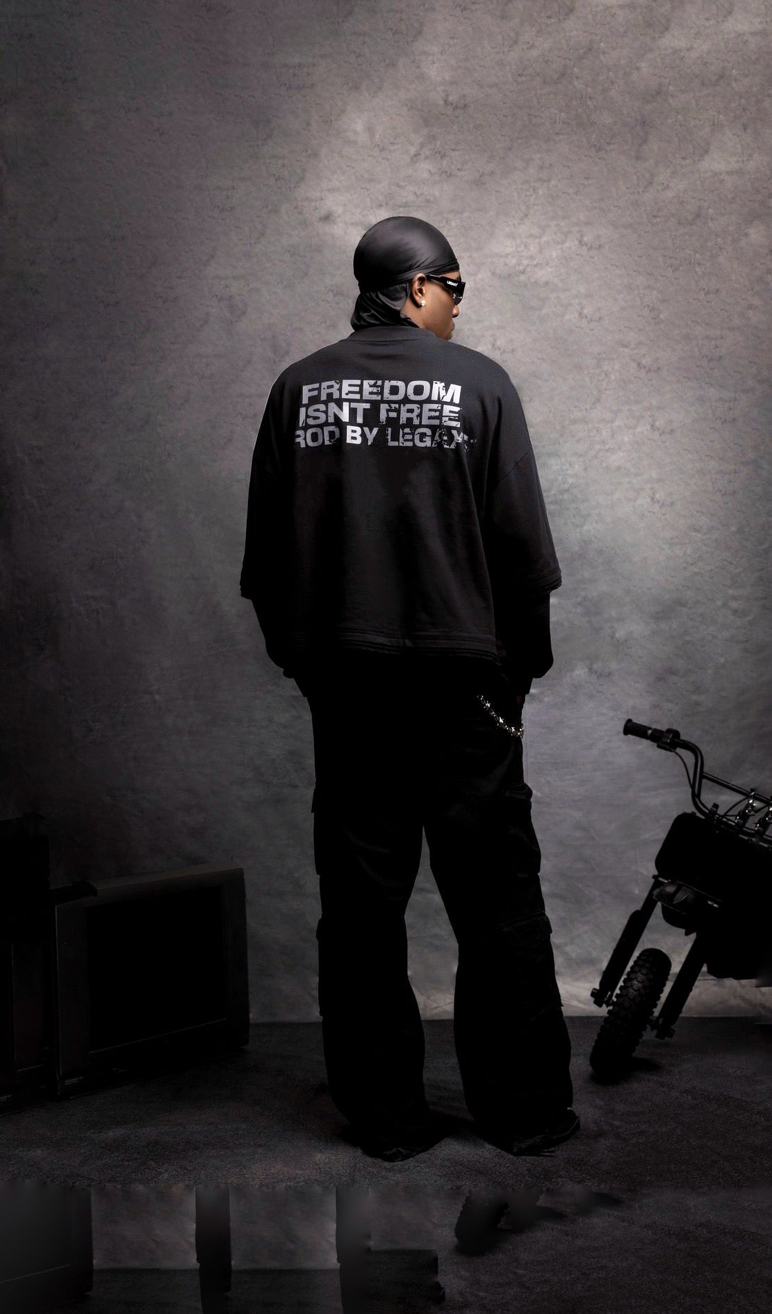 Human Made War Thermal Longsleeve by Legaxy Studios, black long-sleeve shirt with printed design, close-up of fabric and logo details.