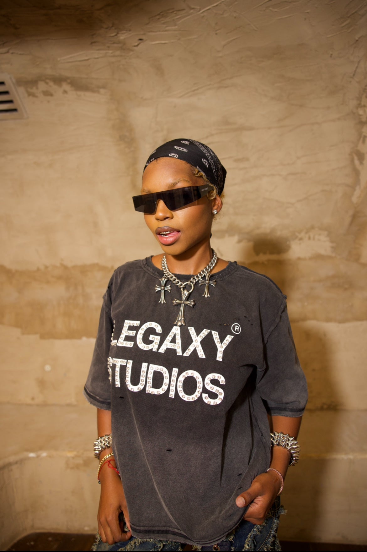 Legaxy Studios men's crew T-shirt with a relaxed fit, featuring a simple design and soft cotton fabric.