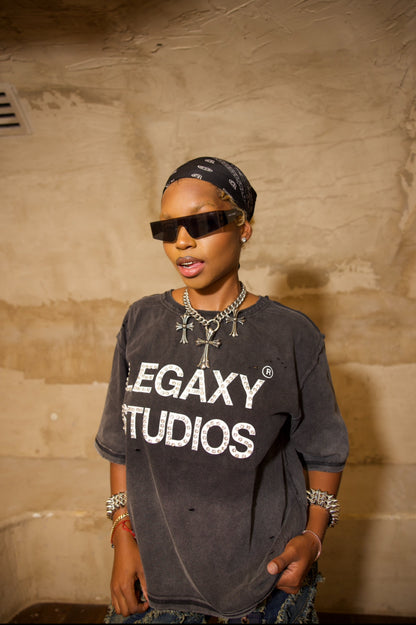 Legaxy Studios men's crew T-shirt with a relaxed fit, featuring a simple design and soft cotton fabric.