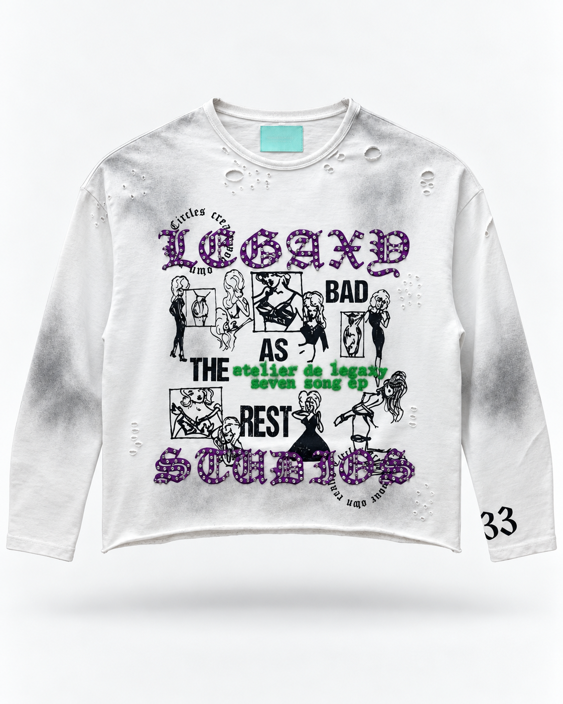 Black As Bad As The Rest long-sleeve T-shirt by Legaxy Studios with bold graphic print and comfortable fit.