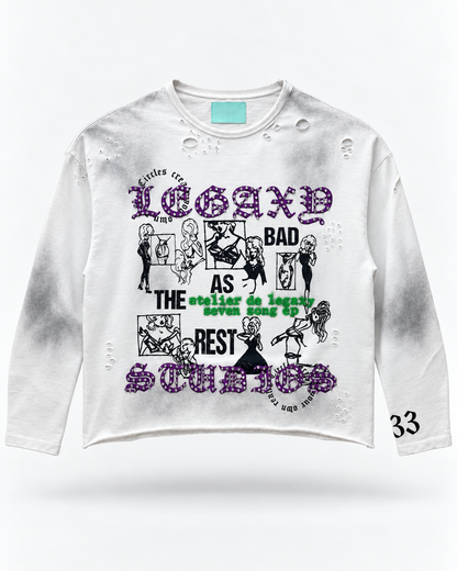 Black As Bad As The Rest long-sleeve T-shirt by Legaxy Studios with bold graphic print and comfortable fit.