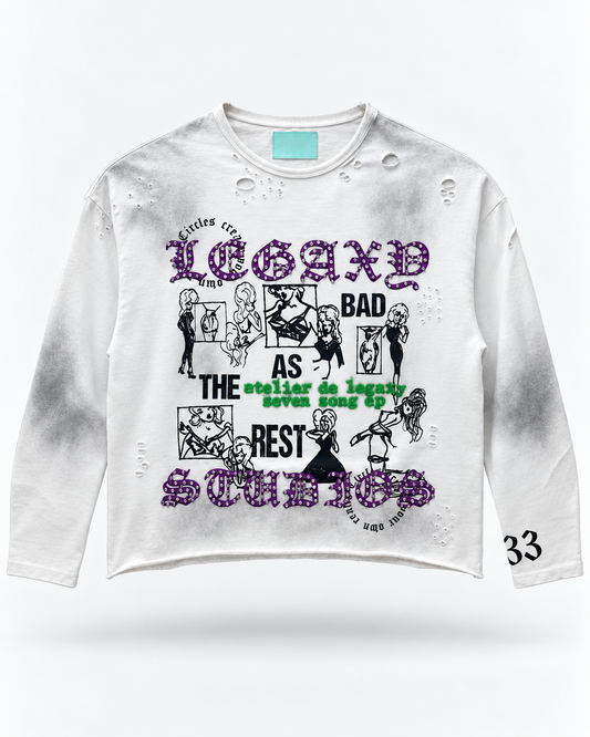Black As Bad As The Rest long-sleeve T-shirt by Legaxy Studios with bold graphic print and comfortable fit.